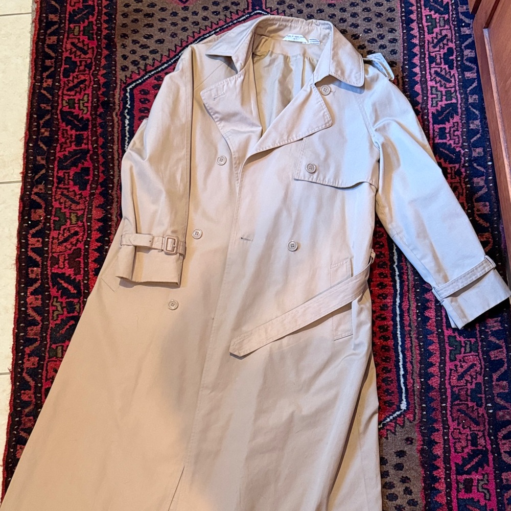 Classic Vintage Tan Trench Coat 14 Tall